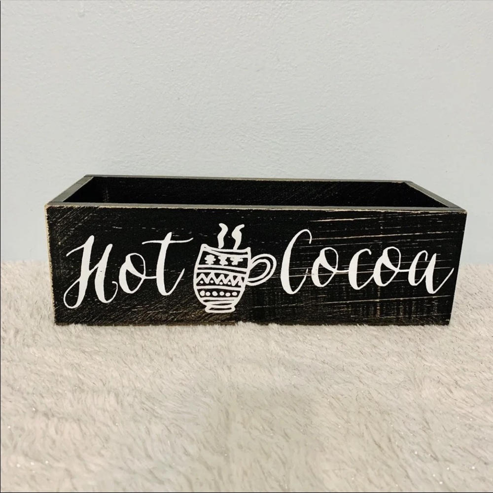 Hot Cocoa Wooden Box Decor